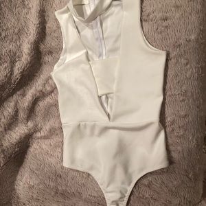 White choker bodysuit
